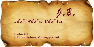 Járfás Béla névjegykártya