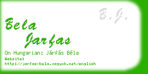 bela jarfas business card